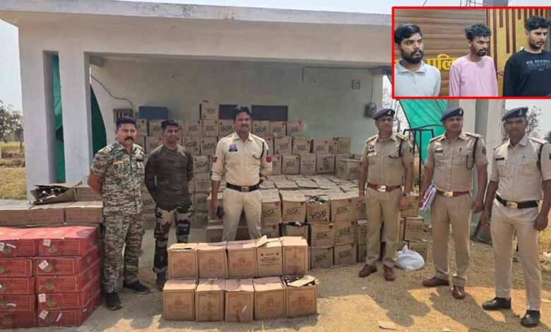 फार्म-हाउस-में-नकली-शराब-के-बड़े-अड्डे-पर-पुलिस-की-दबिश,-नकली-होलोग्राम,-लेबल-और-सील-सहित-तीन-आरोपी-गिरफ्तार