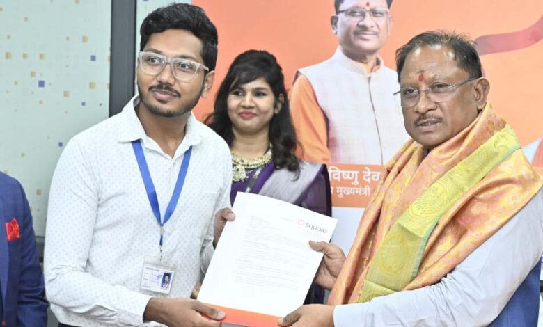 रायपुर-:-मुख्यमंत्री-विष्णु-देव-साय-ने-स्क्वायर-बिजनेस-सर्विसेज-को-किया-ऑफिस-स्पेस-आबंटित
