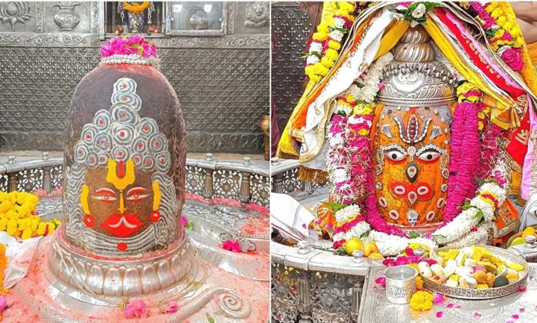 हनुमान-जी-के-रूप-में-नजर-आए-बाबा-महाकाल,-हनुमान-जन्मोत्सव-हुई-विशेष-भस्मारती