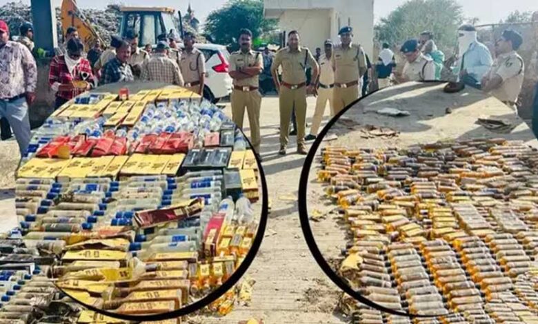 शराबबंदी-वाले-उज्जैन-में-गरजा-बुलडोजर,-शराबबंदी-के-बाद-पहली-बार-उज्जैन-में-50-लाख-रुपए-की-शराब-को-नष्ट-किया-गया